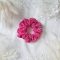 Rozsaszín pliszirozott scrunchie - közepes 