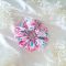 Pink akvarell virágos scrunchie - választható méret 