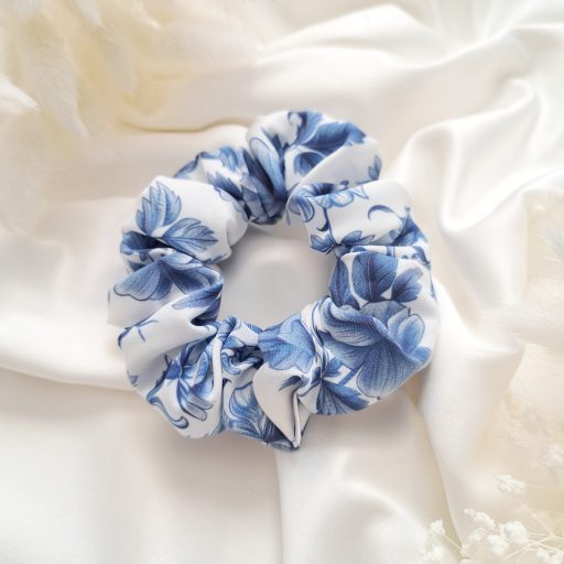 Kék mintás scrunchie - választható méret