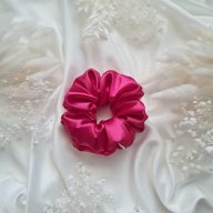 Pink szatén scrunchie - választható méret