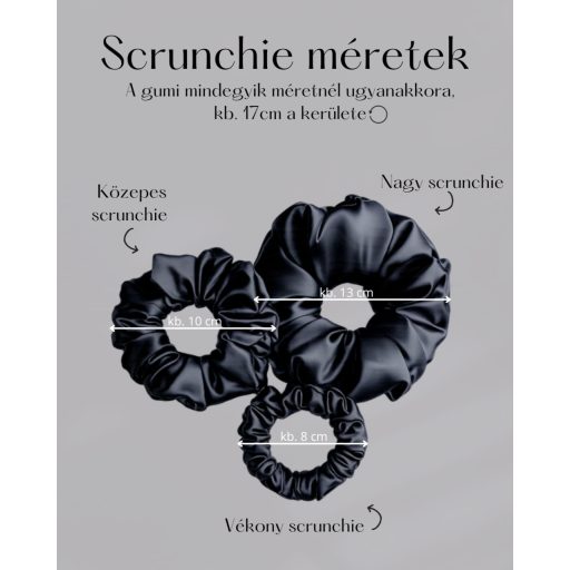 Nagy virágos szatén scrunchie -választható méret 
