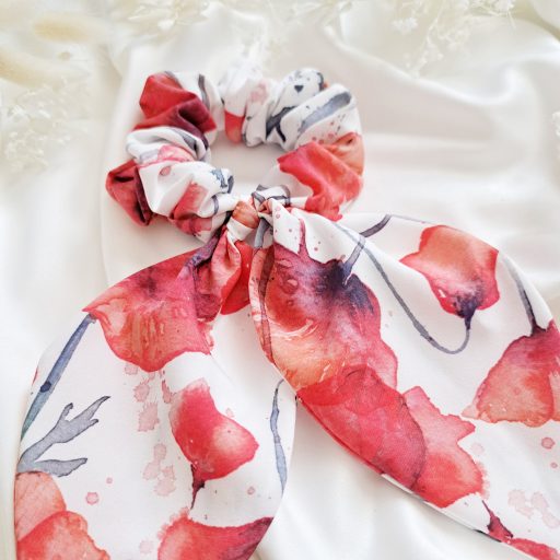 Pipacsos scrunchie nagy fülekkel 