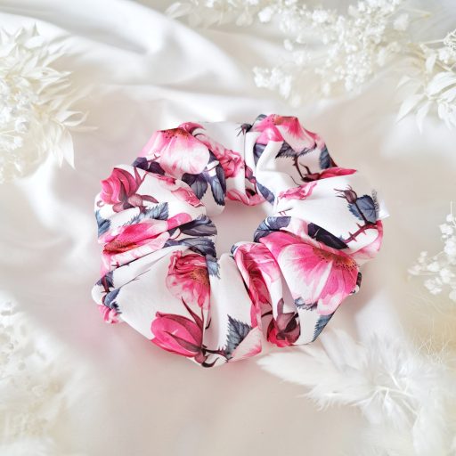 Vadrózsás scrunchie - nagy