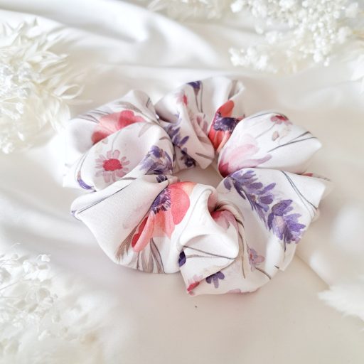 Levendulás-pipacsos scrunchie - nagy