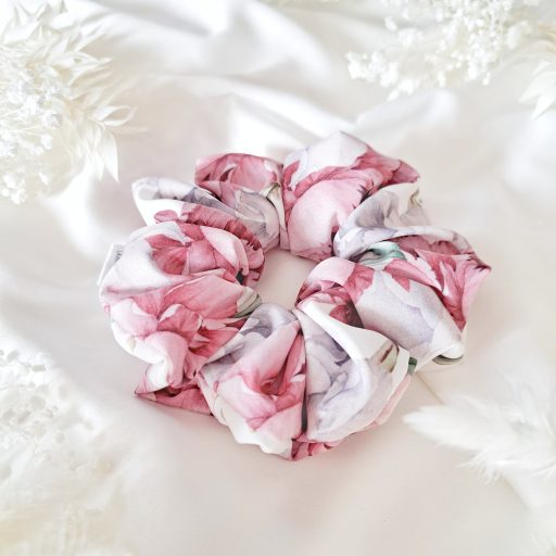 Bazsarózsás scrunchie - választható méret 