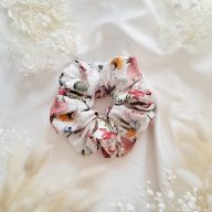 Bordó virágos scrunchie - választható méret 