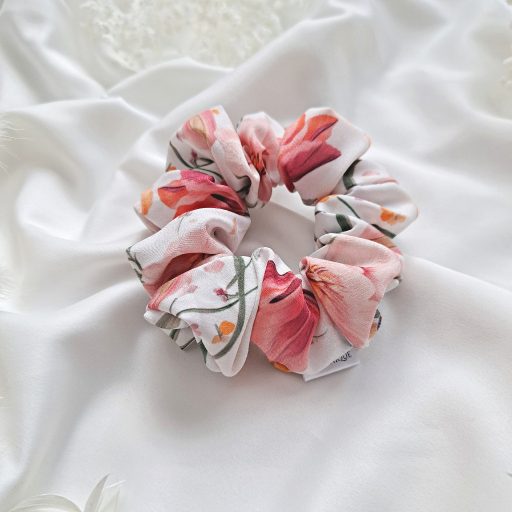 Tulipános scrunchie - közepes