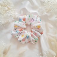 Apró színes virágos scrunchie - választható méret 