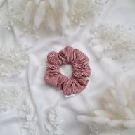 Old rose pliszirozott scrunchie- közepes 